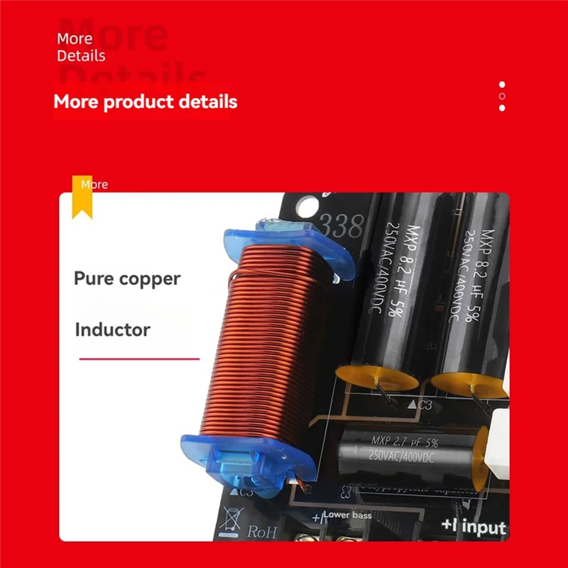 

AA08-3-полососный кроссовер для динамиков, 1 твитер, 1 бас, 1 делитель среднего динамика, 600 Вт, 4 Ом/8 Ом, аудиокроссовер для динамика 8/10/12 дюймов