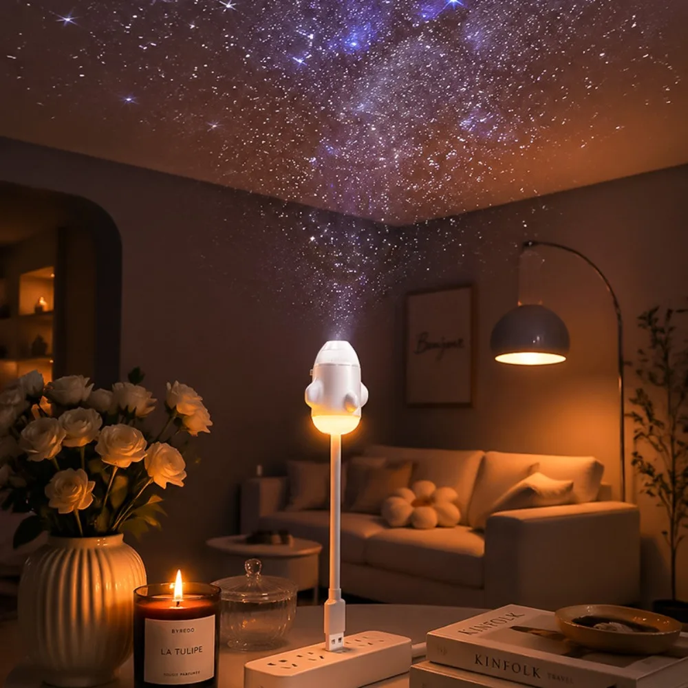 Adjustable Brightness Pattern Projection Light 360° Rotation High-definition Projection Automotive Interior Ambient Lighting