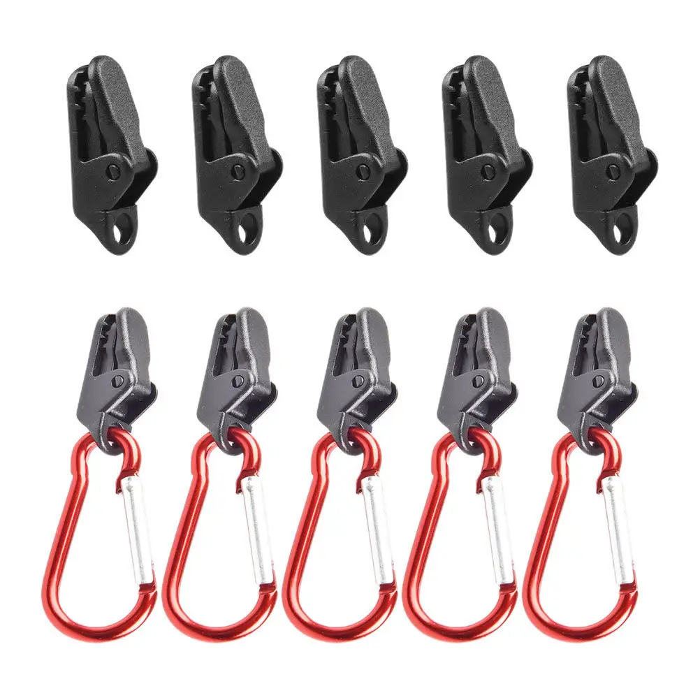 10Pcs Camping Tent Clips Windproof Teeth-Shaped Clamp Outdoor Canopy Shade Sail Tarpaulin Clamp Alligator Clip Secure Hardware