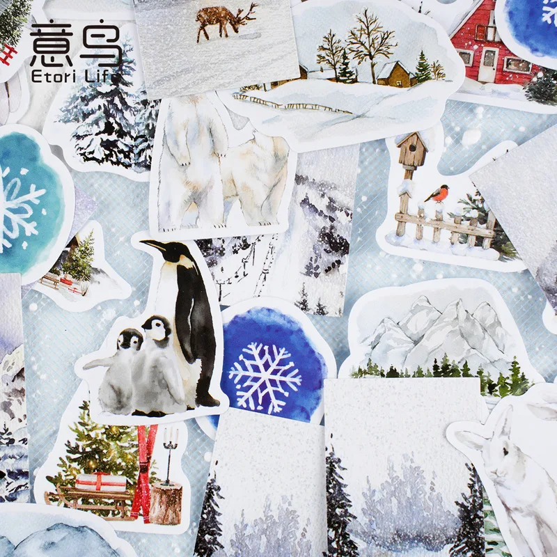 30Pcs Boxed Stickers Self-Adhesive Decorative Sealing Stickers for Scrapbook Album Diary Journal