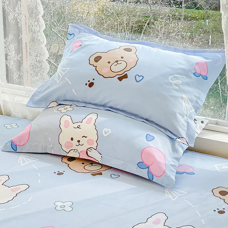 Hot Selling Home Soft Silky Pure Cotton Pillowcase New Child Student Pillowcase Cartoon Style Single Pillow Cover High Quality