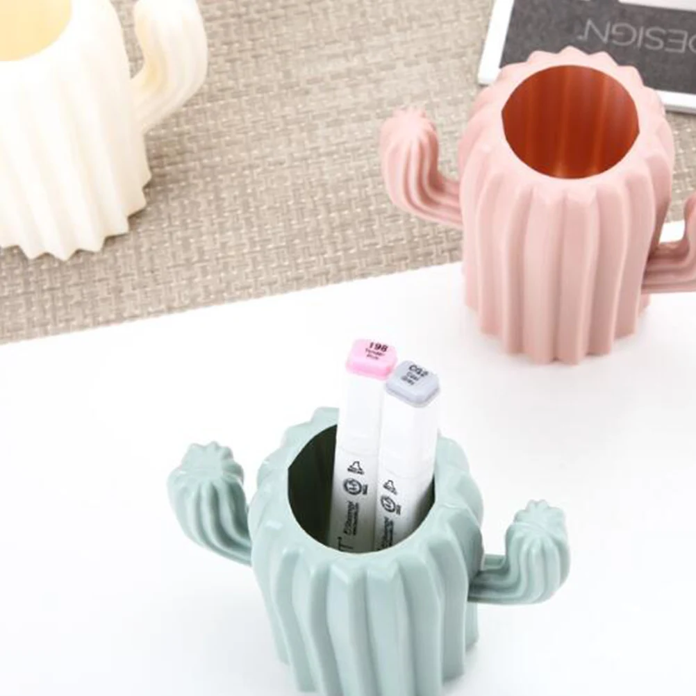 

Cactus Pen Holder Creative Pencil Container Cute Storage Box Desk Organizer Lightweight Portable Home Office Use