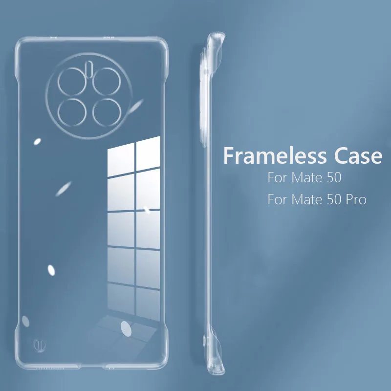 Frameless Slim Clear Hard Back Cover Case On For Huawei Mate 50 Pro Mate50 Pro ShockProof Coque Phone Cases