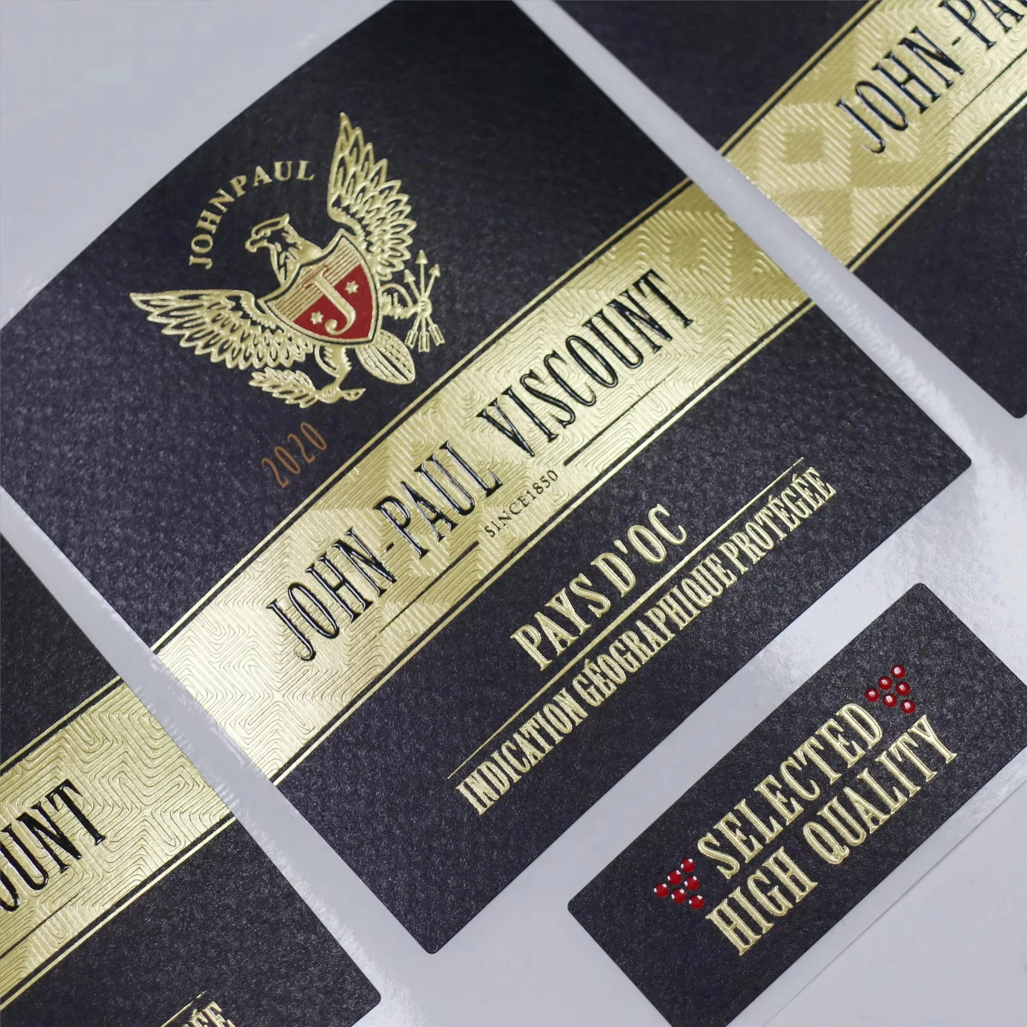 Customizable Wine Label Sticker｜Self-Adhesive Waterproof｜Gold Foil Embossed｜Custom Logo Printed Durable