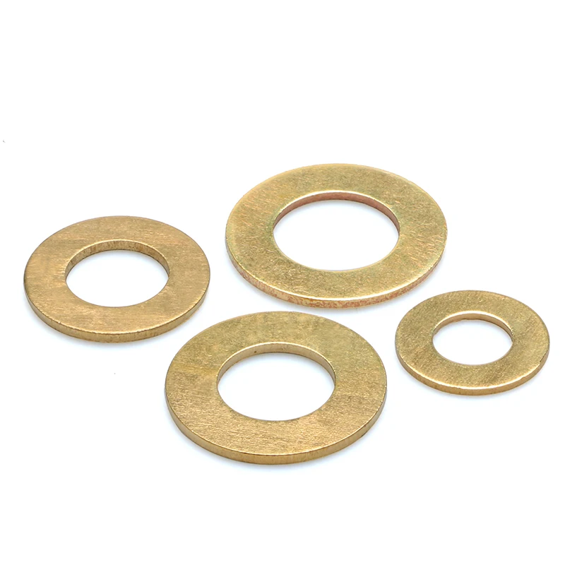 Brass Flat Washer M2 M2.5 M3 M4 M5 M6 M8 M10 M12 M14 M16 M18 M20 M22 Solid Brass Gasket Shim Copper Metal Meson Pad Spacer GB97 image 2
