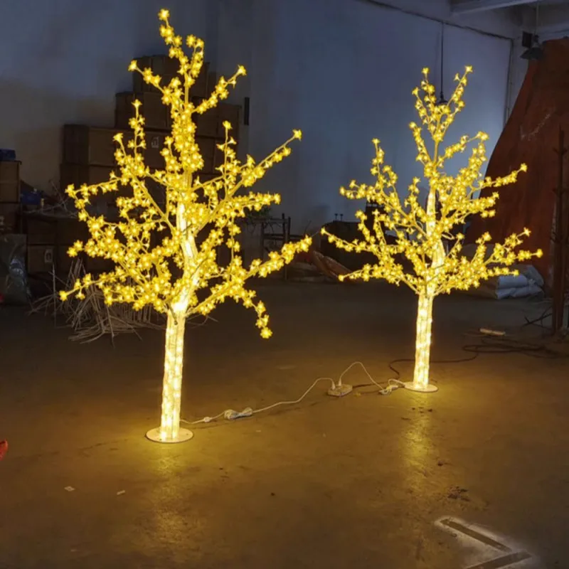 Waterproof Remote Control LED Crystal  Cherry Blossom Tree Lights  Christmas Tree Lamp Garden Landscape Decoration Customized