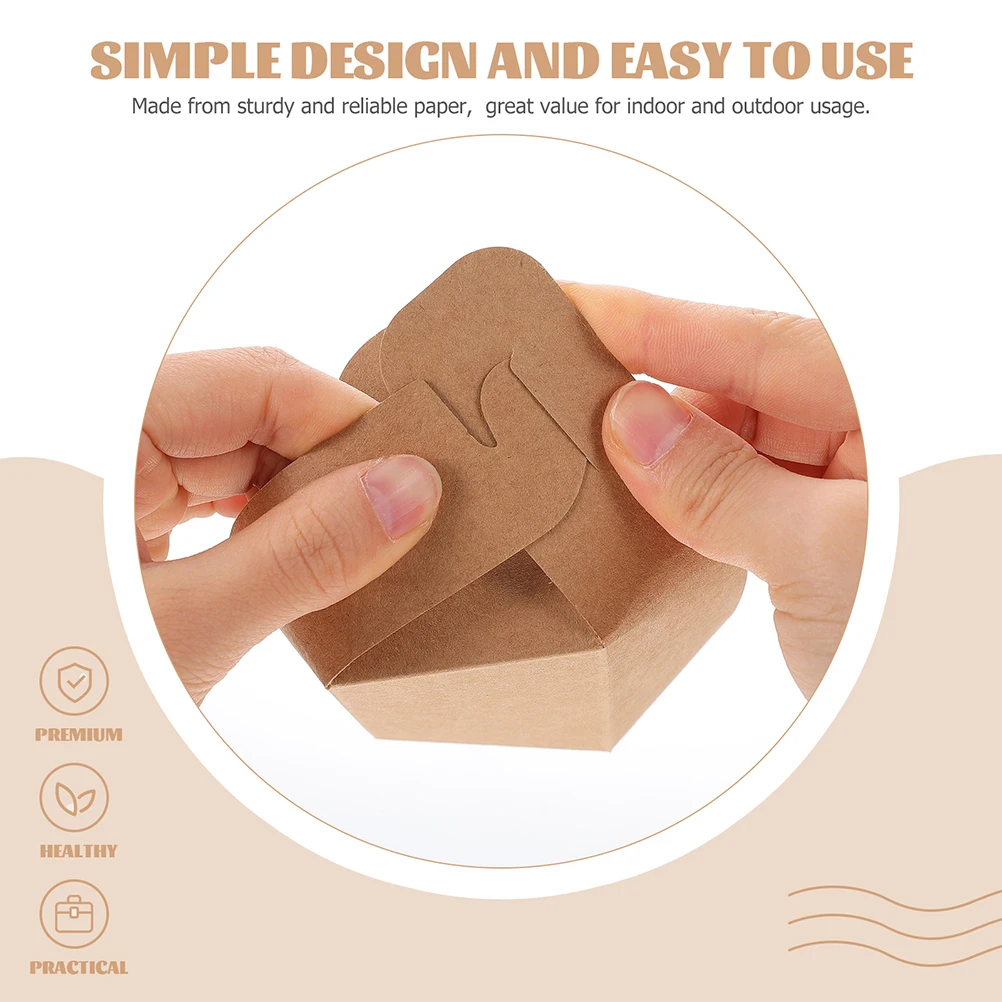 

100pcs Disposable Frying Food Boats Folding Design Oil Proof Kraft Paper Trays For Fried Chicken French Fries