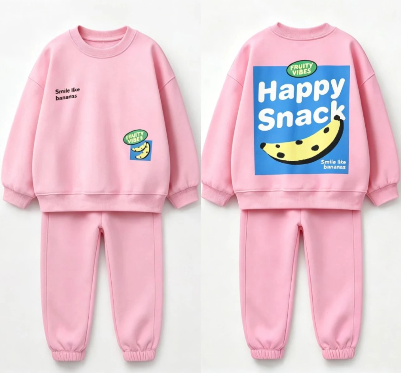 Toddler Front Back Graphic Sweatshirt Jogger Set Loose Comfort Fabric Adorable Bear Duck Prints Outfits Baby Infant Fashion Suit