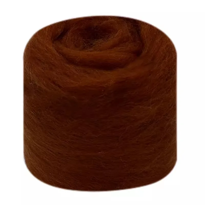 Brown Anima Wool Roving Yarn Fiber Roving Wool Top Pure Wool Chunky Yarn Spinning Wool Roving for Needle Felting Wet DIY Hand