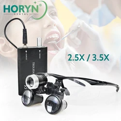 Dental Loupes 3W Dental Magnifier Dental Lab Medical Loupes Magnification Binocular 2.5/3.5x Headlight Headlamp