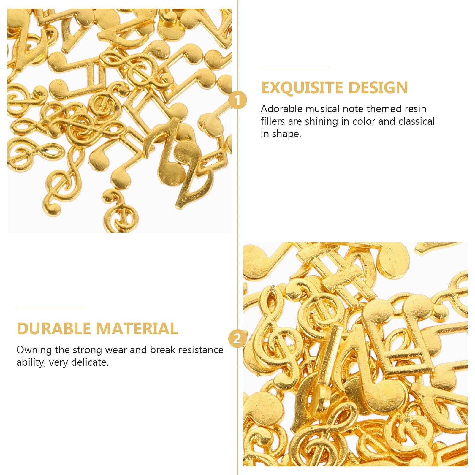 

150Pcs Exquisite Musical Note Resin Fillers Resistant Zinc Alloy Epoxy Filling Materials for Handmade Jewelry
