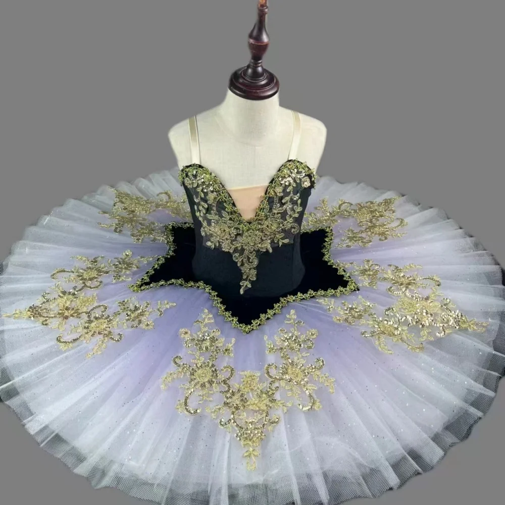 Panqueca Tutu Profissional para Bailarina, Trajes de Dança para Meninas, Prato para Crianças e Mulheres, Adultos Festa