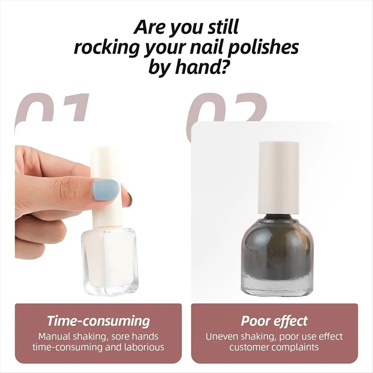 ABGN Nail Polish Shaker Fast Shaking for All Polish Gel Ink Paint Liquid Shaking Machine US PLUG