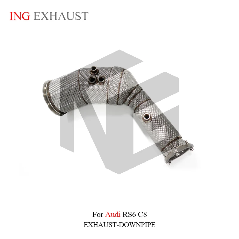 ING Exhaust Catalytics Downpipe Performance Accessories for Audi RS6 RS7 C8 4.0T 2019+ With Heat Shield opf Refit Pipe System