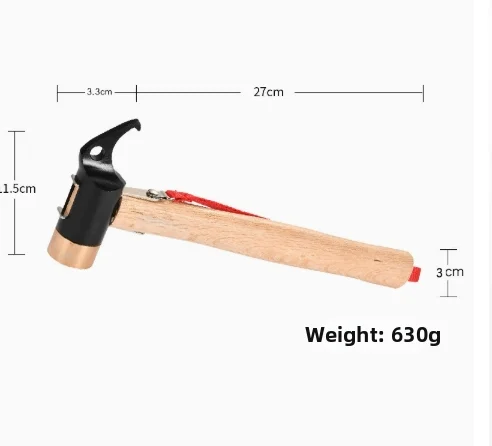 Stake Driving Hammer Designed for Campers with Carbon Steel Head and Solid Wood Handle for Durability and Control