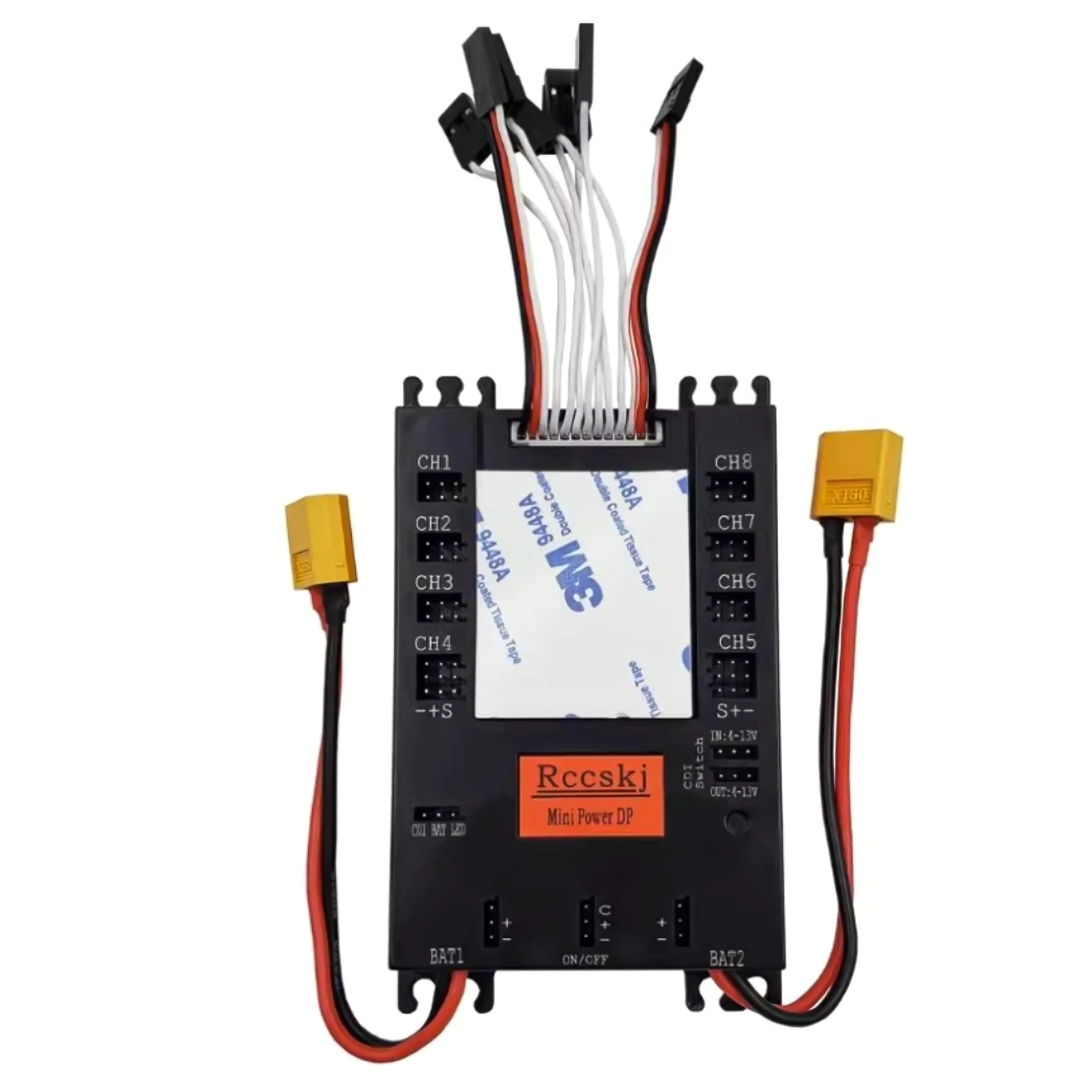 

Rccskj 2102 Mini Servo Section Board Power Box 8CH input /16CH Output for Gas RC airplane with Kill Switch
