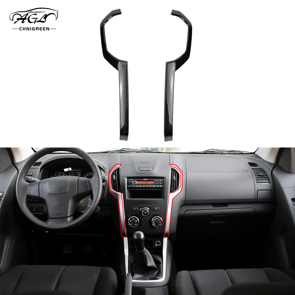 for ISUZU D-MAX MU-X 2012-2019 3pcs Carbon Fiber Color Center Console U-shape Gear Shift Panel CoverDecorative Trim Cover