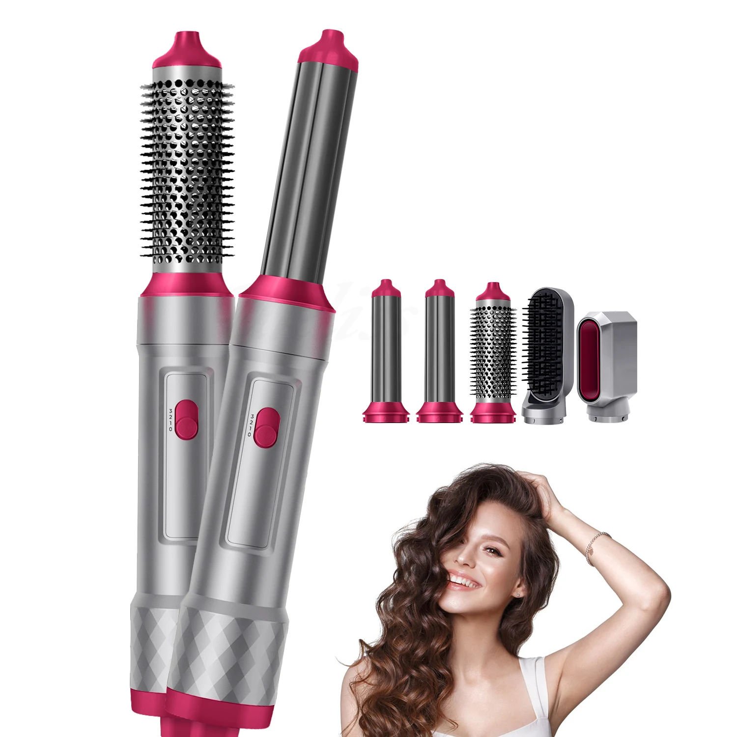 

Hot Air Styler Comb 5 in 1 Hair Dryer Multifunctional Hair Straightener Curler Hot Air Comb For Curling And Straightening