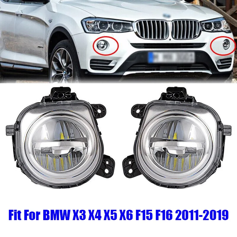 

Car Front LED Fog Light Left, Right Fog Lamp Signal Light Fit For BMW X3 X4 X5 X6 F15 F16 2011-2019 63177317252, 63177317251