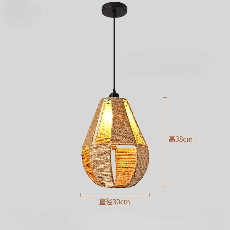 

Retro style hemp rope lamp coffee shop bar counter restaurant creative personalized American countryside pendant light