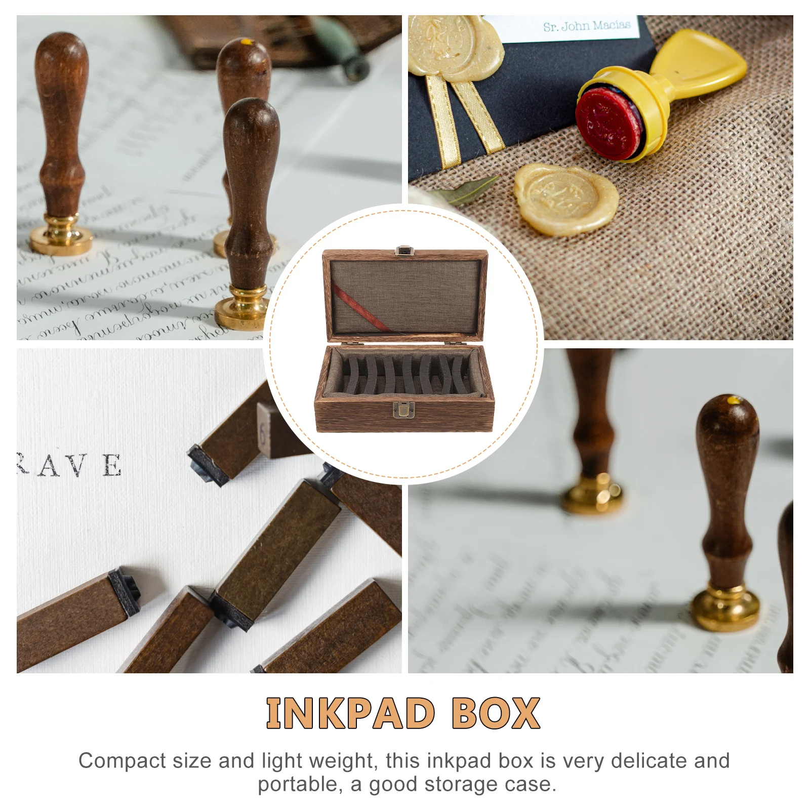 

Carbonized Paulownia Wood Seal Lightweight Wooden Stamp Organizer For Calligraphy Inkpad Storage Chinese Painting Supplies