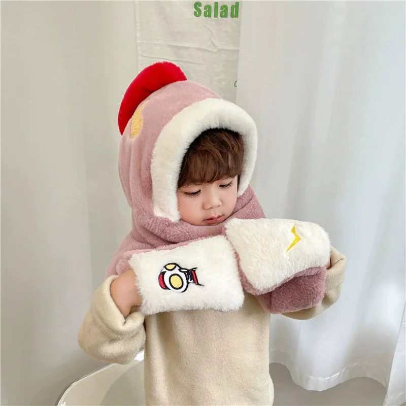 All in One cappelli per bambini sciarpe e guanti inverno ragazzo e ragazza bambini protezione per le orecchie del bambino antivento 3 pz/set protezioni per il calore