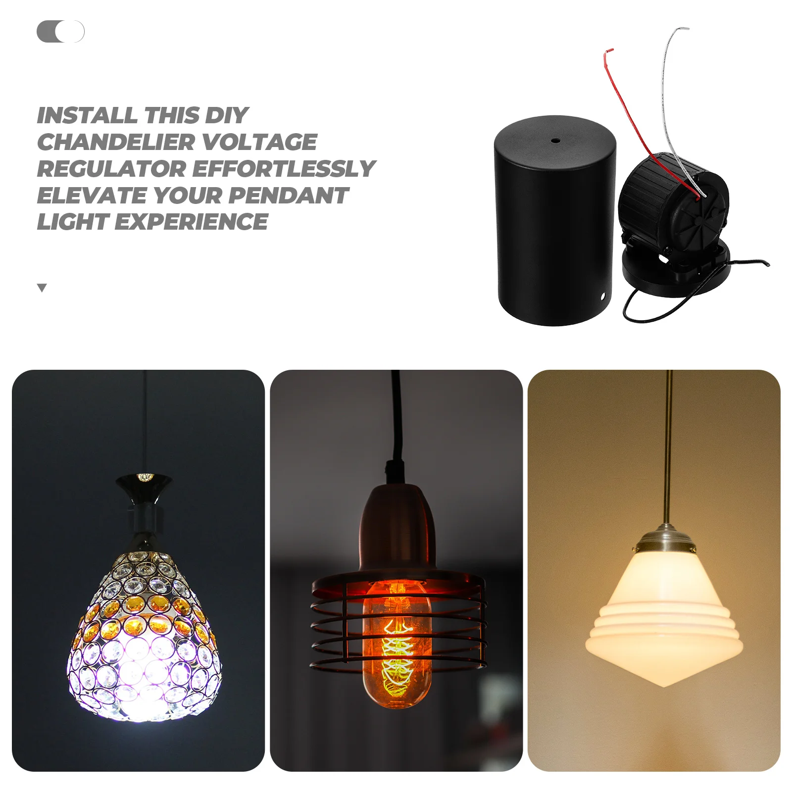 

Mini Chandelier Lifter Device Pendant Light Voltage Regulator Booster Black Power Supply for LED Lights Low Voltage