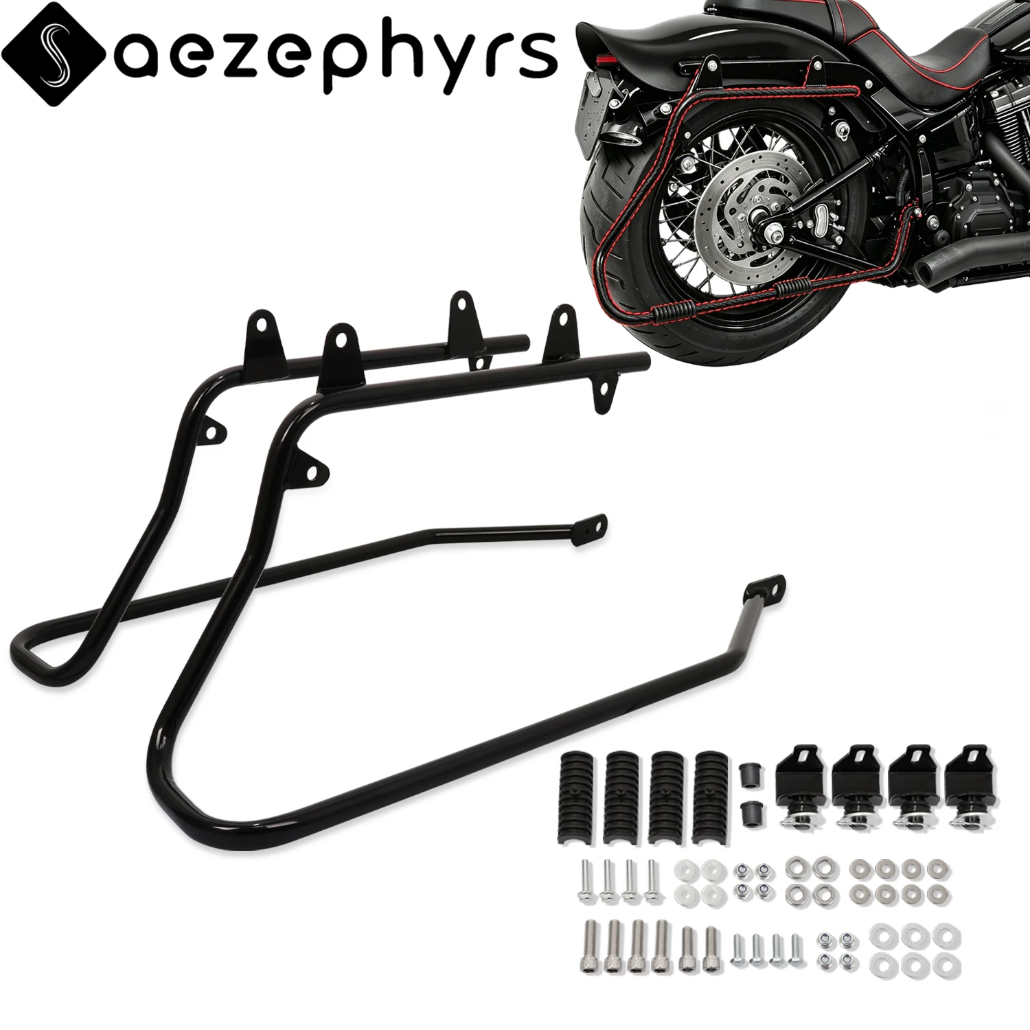 

Motorcycle Hard Saddlebag Conversion Brackets Mount Kit For Harley 1984-2017 Softail Fat boy Heritage Springer FLSTS FXST Deluxe