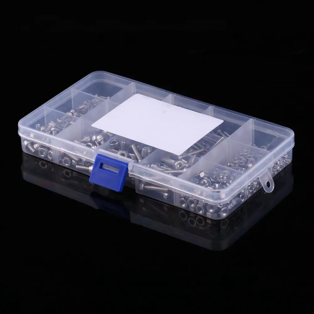 -A96P 480 Stuks M2 M3 M4 Hex Socket Schroeven Set Rvs Hex Socket Cap Hoofd Noten Reparatie tool