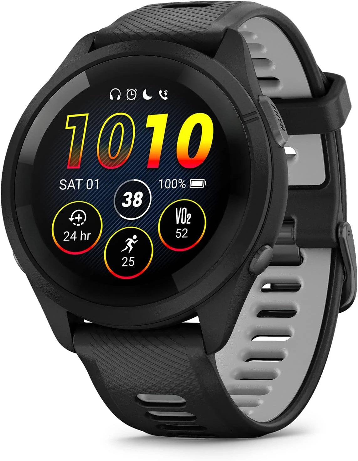 Forerunner 265 Running Smartwatch, Colorful AMOLED Display, Training Metrics and Recovery Insights, Black and Powder Gray