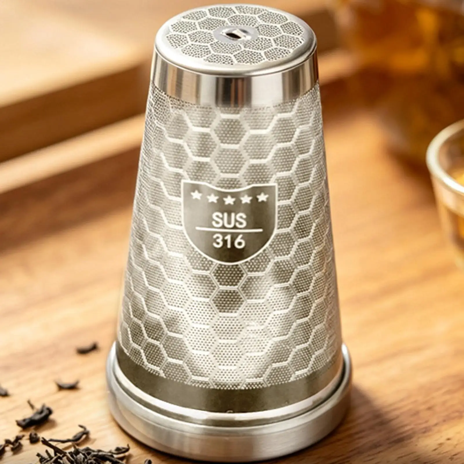 Stainless Steel Tea Strainer With Pendant High Density Mesh Holder Infuser Basket Tea Strainer For Kitchen Cooking Baking Food