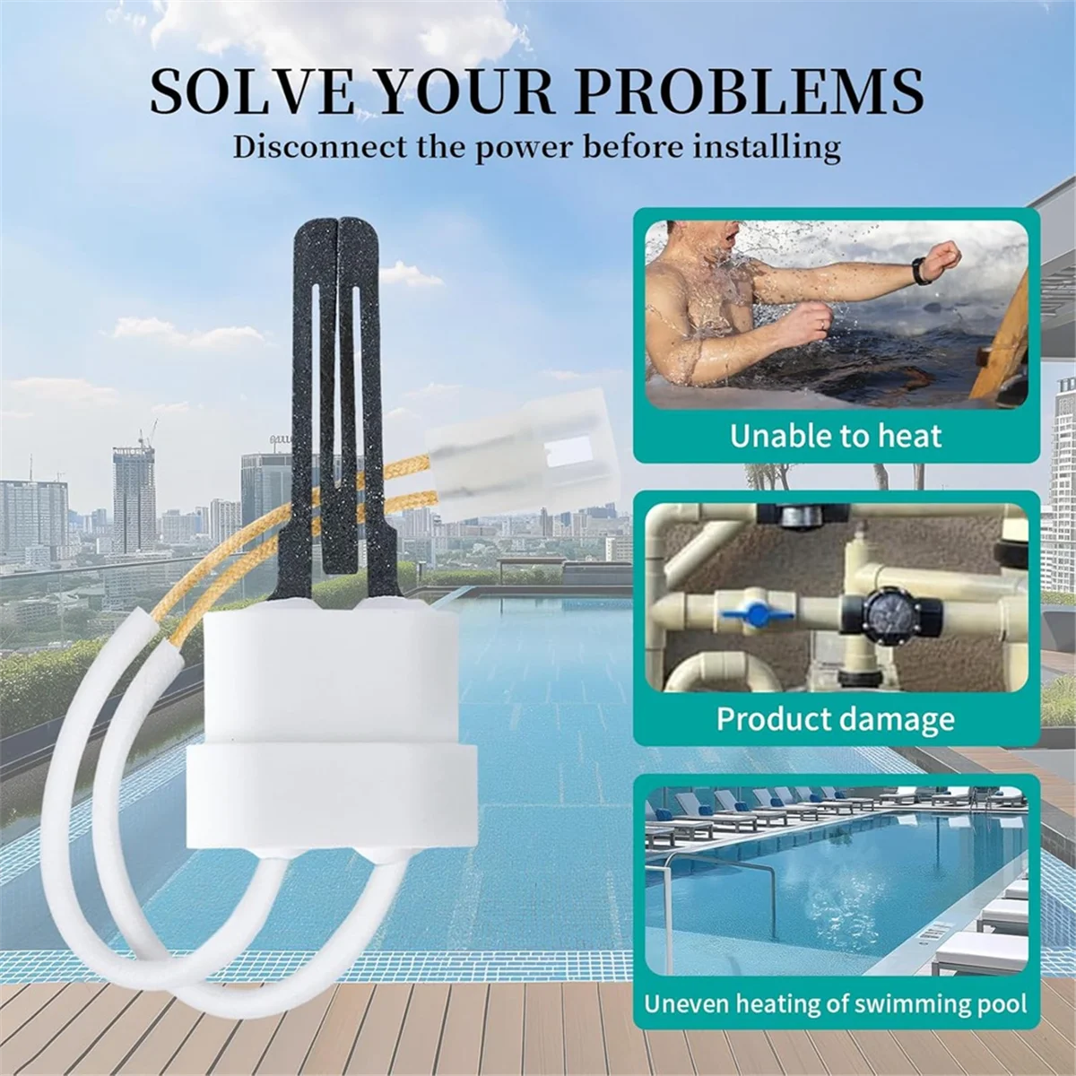 2025+77707-0054 Igniter, Pool Heater Kit Fits Pool and Spa Heaters Replacement Heater Accessories