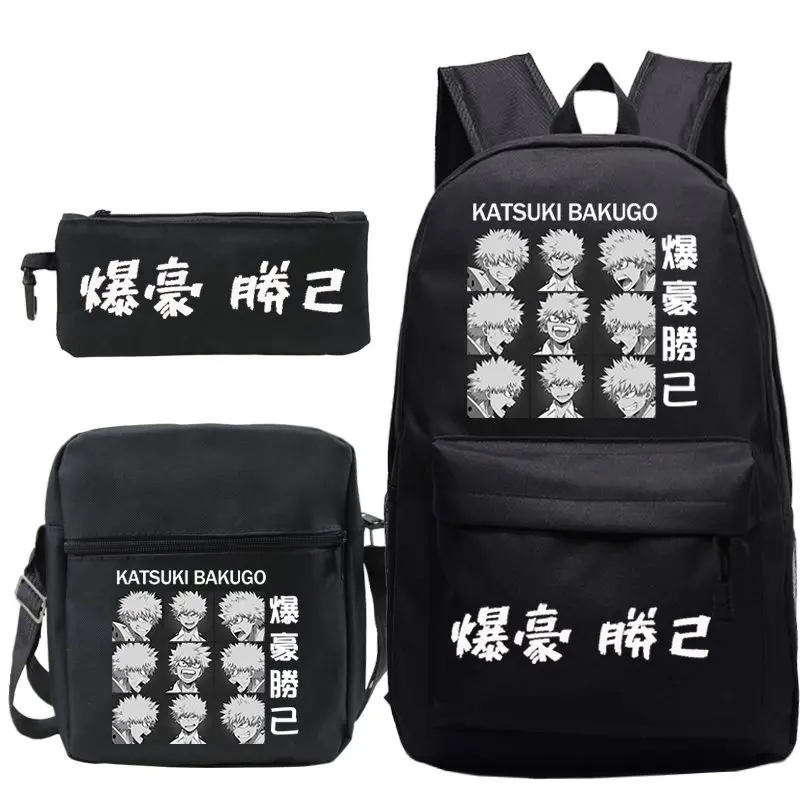 

My Hero Academia School Bag Students Anime Backpack Teenager Boys Bagpacks s Schoolbag Boku No Hero Academia Bookbag 3pcs/set