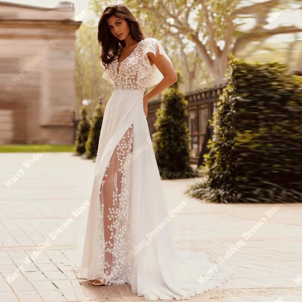 Suknie ślubne z dekoltem w serek dla kobiet, seksowne, eleganckie, bez pleców, tiulowe suknie ślubne na zaręczyny, bankiet, Vestido Novia Boda, szyte na miarę, 2025