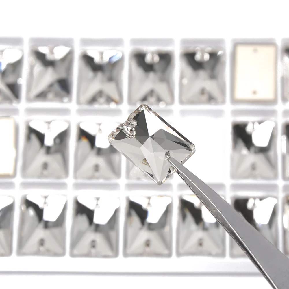 Großhandel Strass Nähzubehör Kristall K9 Glas Aufnähbare Strasssteine Glitzer Verschiedene Formen Strasssteine für Kleidung und Bekleidung – Detail 5