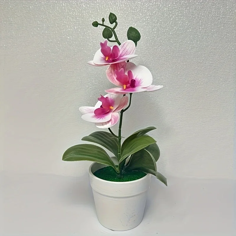 Künstliche Orchidee, Heim-/Bürodekoration - Dekoration für Wohnzimmer-Esstisch, Eingangsbereich-Blumendekoration, nicht leicht zu verblassen – Detail 6