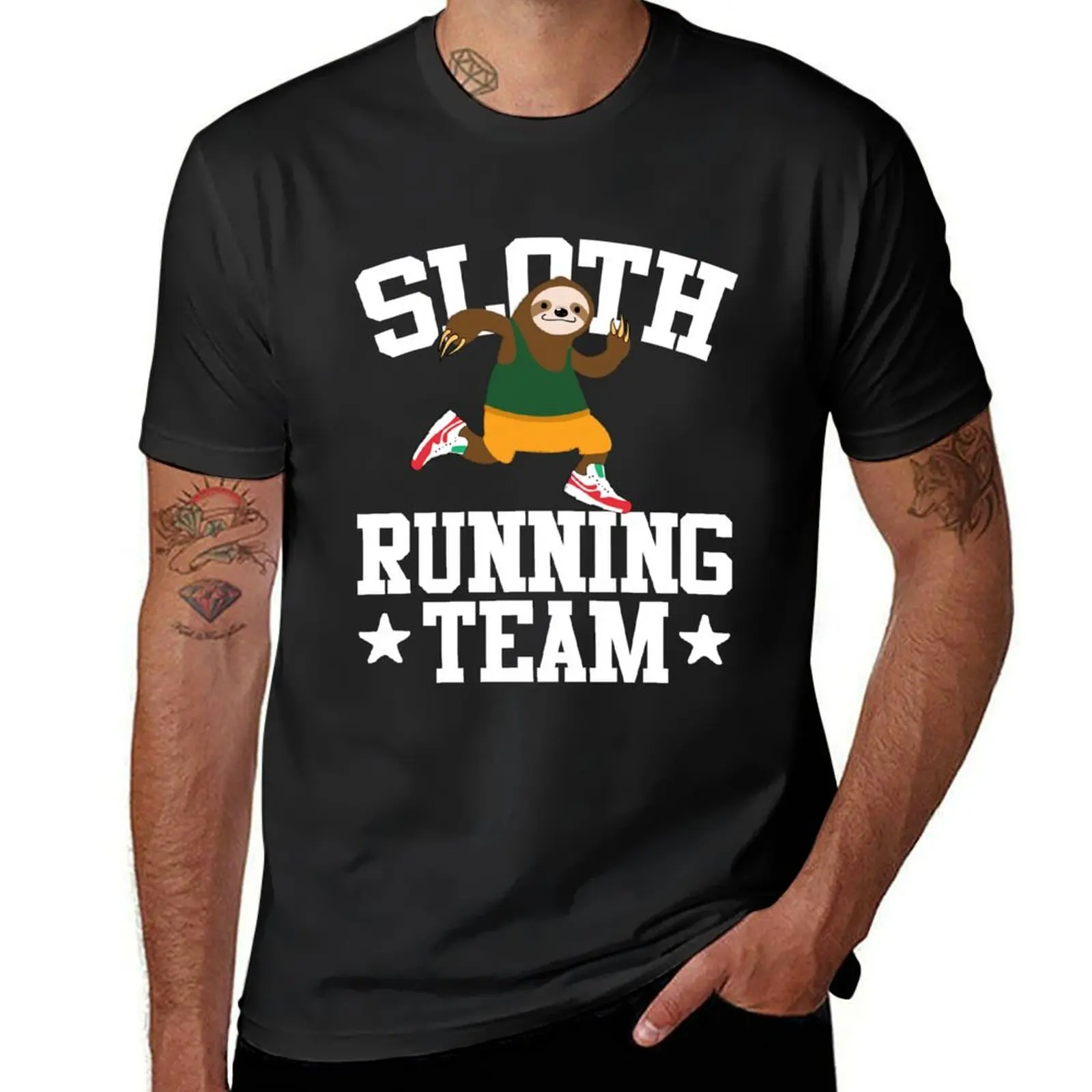 

Sloth Running Team T-Shirt fashion shirts oversized cotton man t-shirts heavy weight t shirts for men