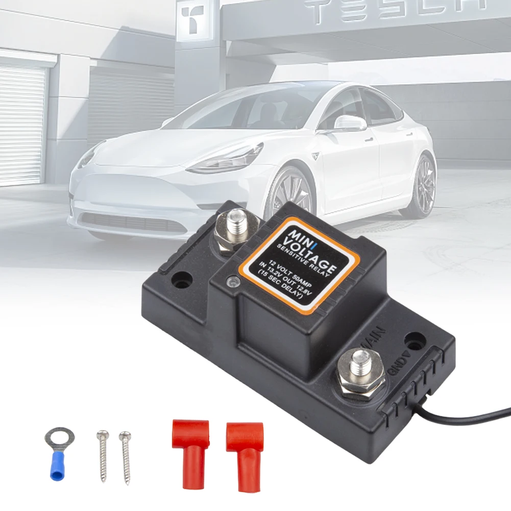 Car Motorcycle VSR Waterproof Voltage Sensitive Relay 12V 50A Dual Battery Smart Isolator for Car ATV UTV Boats RV Truck