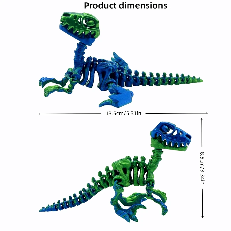 3/5 pieces set 3D printed Velociraptor, multiple colors, movable joints can stand and lie down, home party holiday