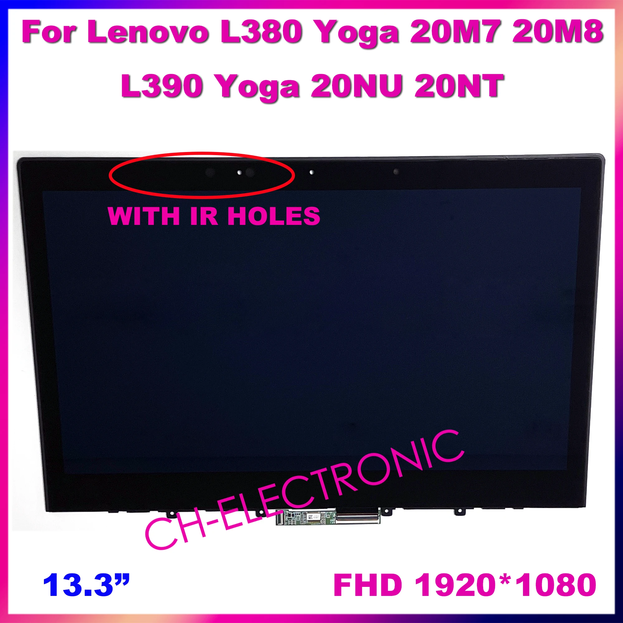 

13.3" For Lenovo Thinkpad L380 Yoga 20M7 20M8 L390 Yoga 20NU 20NT LCD Touch Screen Laptops Replacement Assembly LP133WF4 SPA5