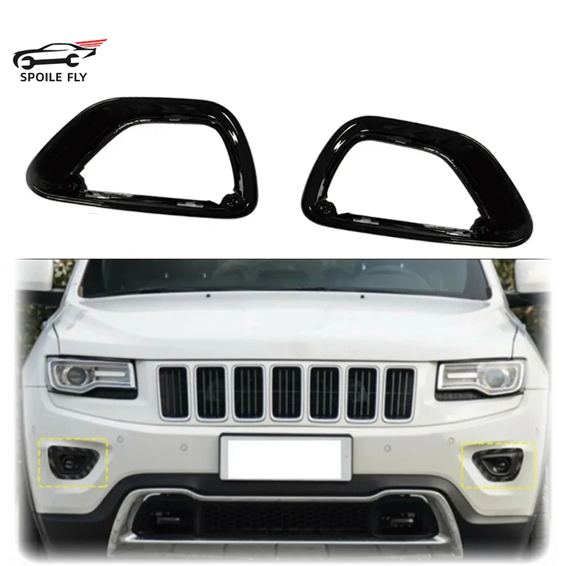 

For Jeep Grand Cherokee 2014 2015 2016 2017 ABS Car Front Fog Light Lamp Cover Trim Frame Decoration Cover Trim Stickers