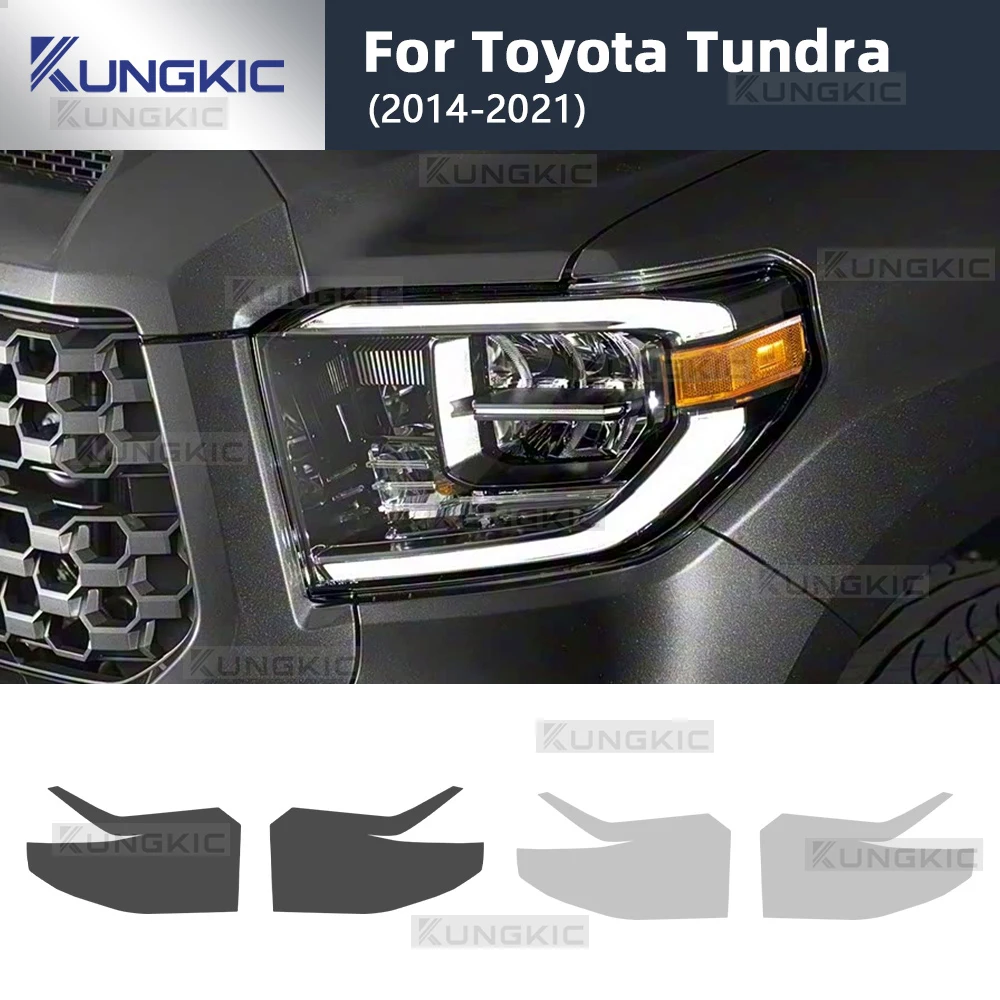 

Car Headlight Protection Film For Toyota Tundra 2014 2015 2016 2017-2021 Clear Smoked Anti-scratch TPU Pre Cut Sticker Styling