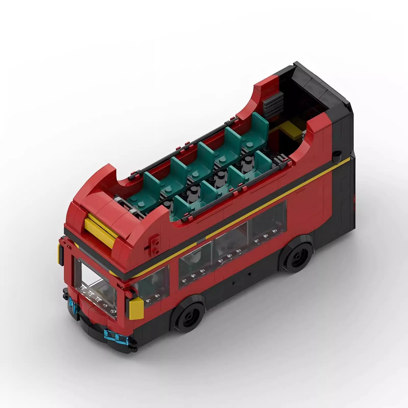 Moc 60407 carro técnico 8 de dois andares de largura ônibus turístico veículos urbanos conjuntos de campeões de velocidade blocos de construção brinquedos para crianças presente