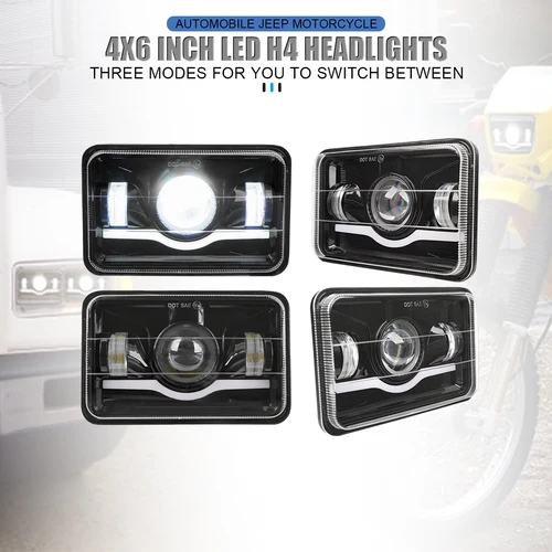 Envío gratis 4x6 pulgadas faros Led DRL para Peterbil Kenworth Freightinger Ford sonda Chevrolet Oldsmobile camión