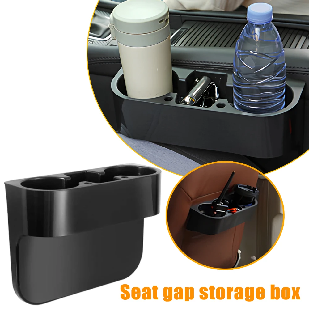 Car Storage Box Cup Holder Armrest Box Seat Gap Organizer Multifunctional 3 in 1 Large Capacity No Install Durable Car Use