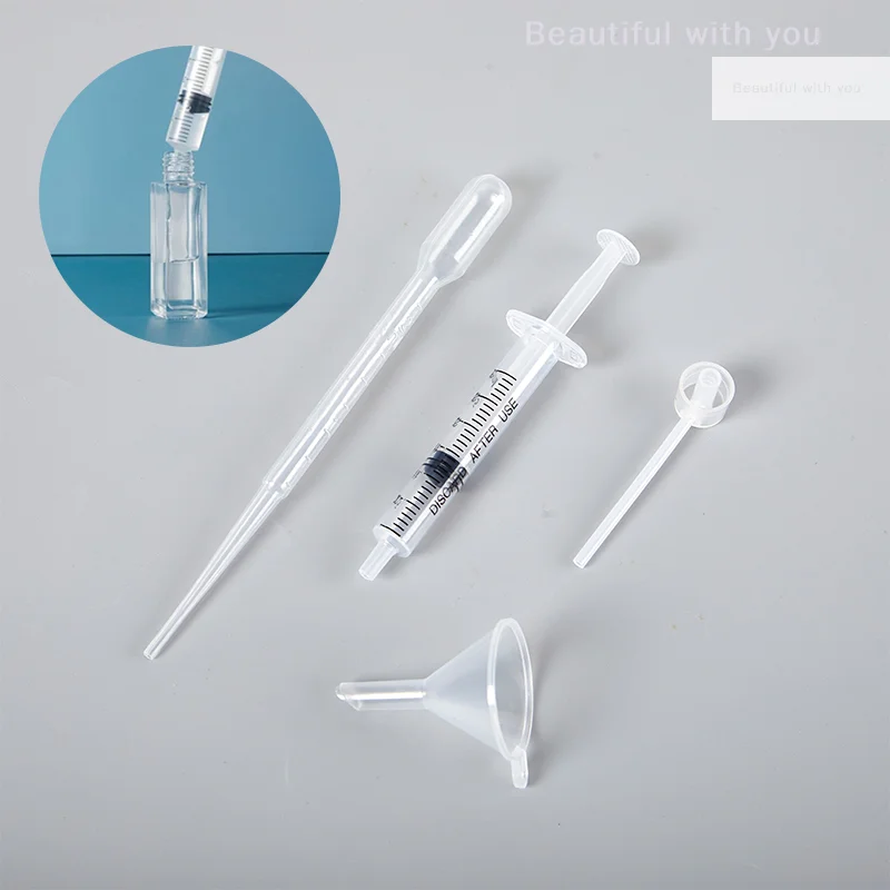 

4Pcs/Set Perfume Refill Tools Set Plastic Diffuser Syringe Straw Dropper Funnel Spray Dispensing Required Cosmetic Tools