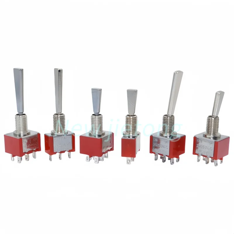 1pc Flat Handle 6mm Panel Mount Mini Toggle Switch 3/6Pins 2/3 Positions ON OFF ON Locking Momentary RC Model Remote Controlller