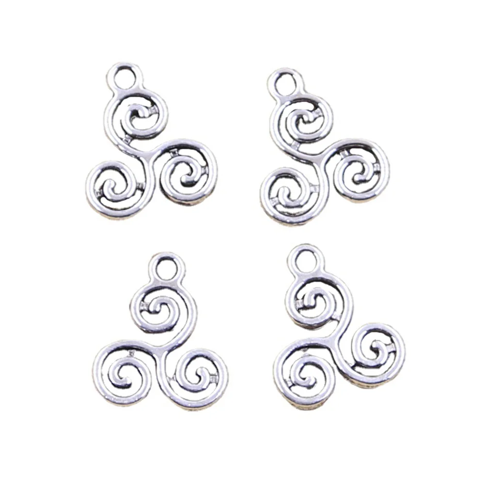 20pcs Charms Spiral Screw Helix Spire Volution 16x13mm Antique Silver Color Pendants Making DIY Handmade Tibetan Finding Jewelry