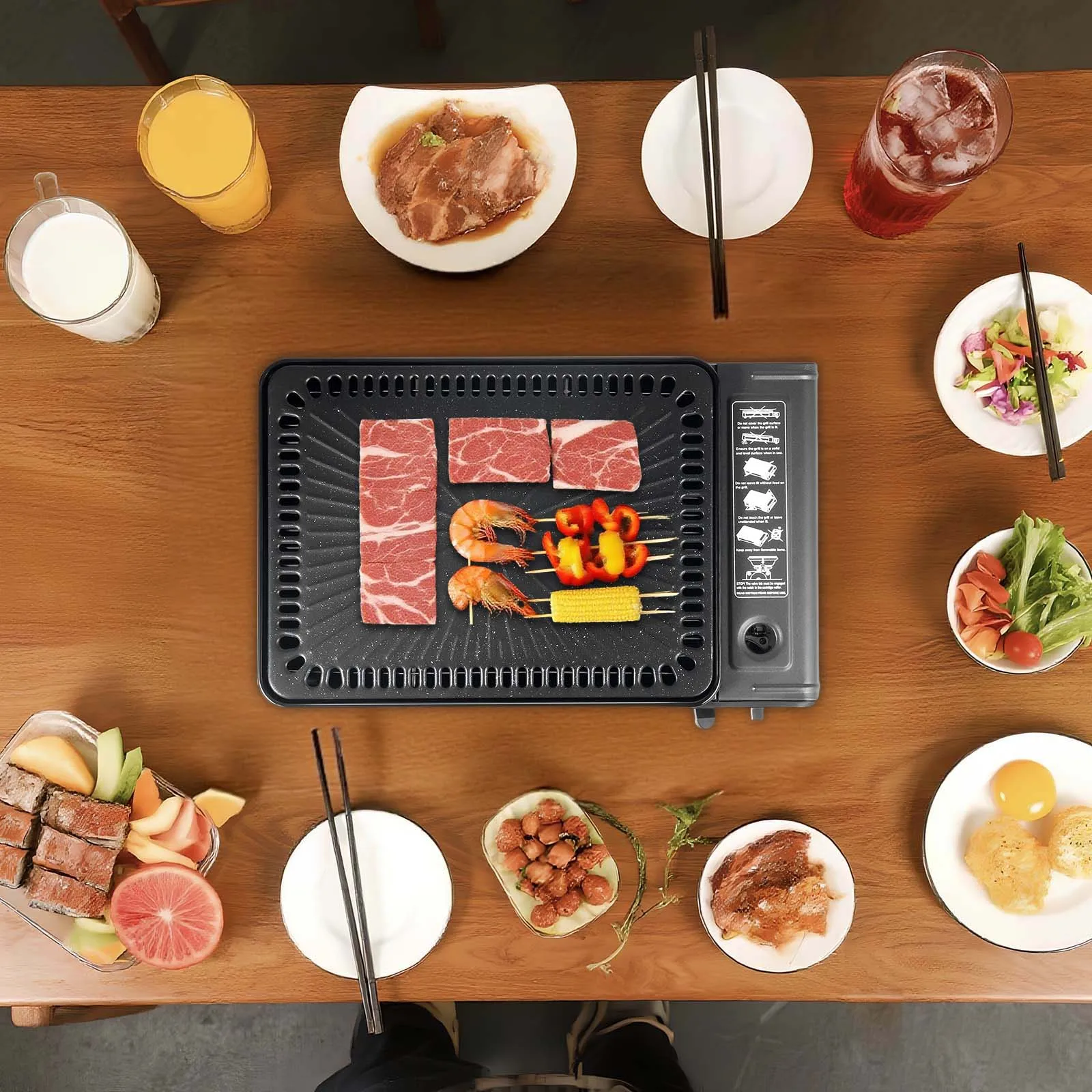 Tragbarer Butangas-Campingkocher mit Aufbewahrungstasche, Mini-Outdoor-Grillbrenner für Reisen, Wandern und Backcountry-Kochen – Detail 8