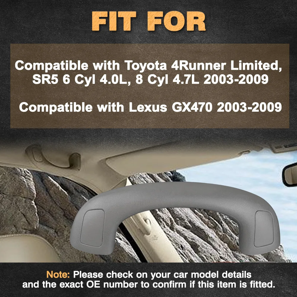 

74603-44020 Car Assist Grip Handle Front Upper Side For Toyota 4Runner Limited SR5 6 Cyl 4.0L 8 Cyl 4.7L Lexus GX470 2003-2009